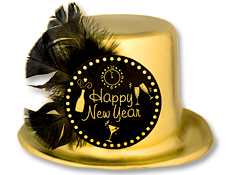 Złoty kapelusz Happy New Year